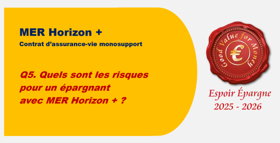 Q5. Quels sont les risques pour un épargnant avec MER Horizon + ?