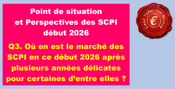 Q3. Où en est le marché des SCPI en ce début 2026 après plusieurs années délicates pour certaines d’entre elles ?