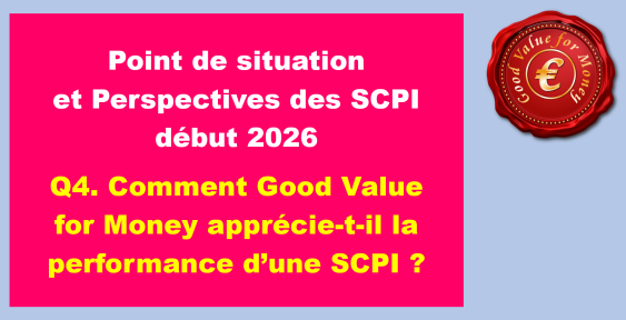 Q4. Comment Good Value for Money apprécie-t-il la performance d’une SCPI ?
