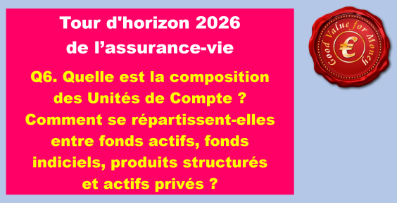 VID100 - Q6. Quelle est la composition des Unités de Compte ? Comment se répartissent-elles entre fonds actifs, fonds indiciels, produits structurés et actifs privés ?